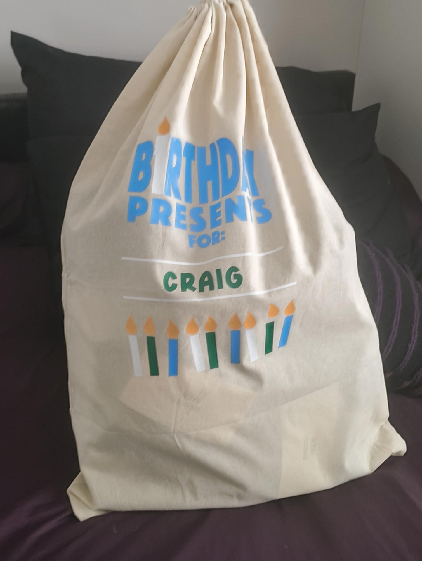 Personalised Birthday Gift Sack – Custom Gift Bag for Special Birthdays