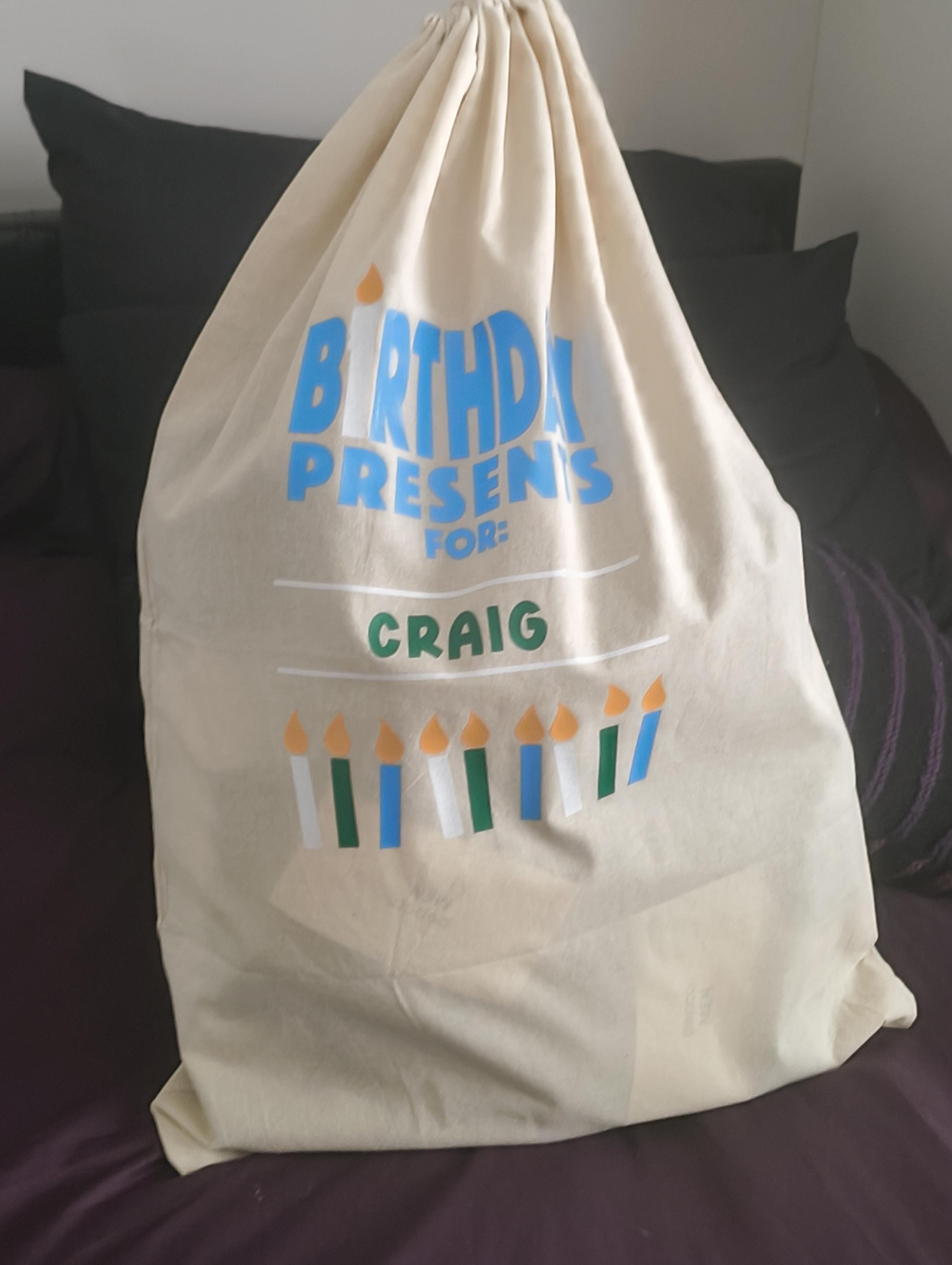 Personalised Birthday Gift Sack – Custom Gift Bag for Special Birthdays