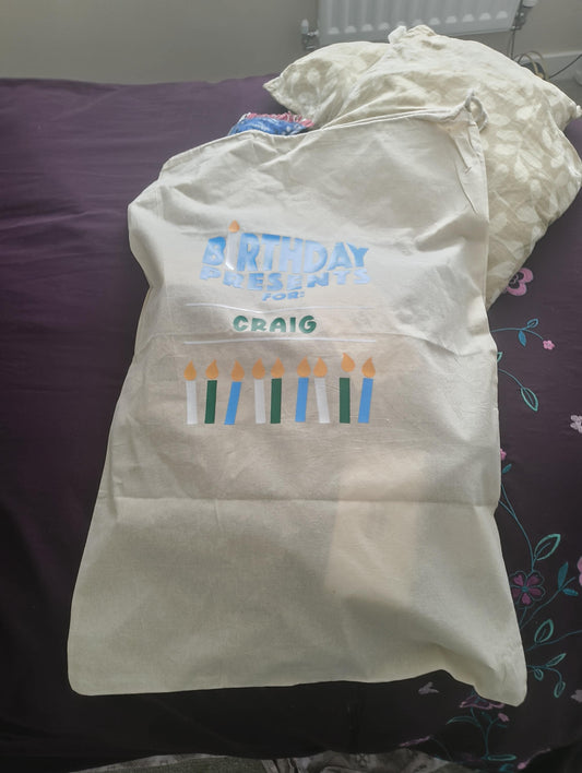 Personalised Birthday Gift Sack – Custom Gift Bag for Special Birthdays