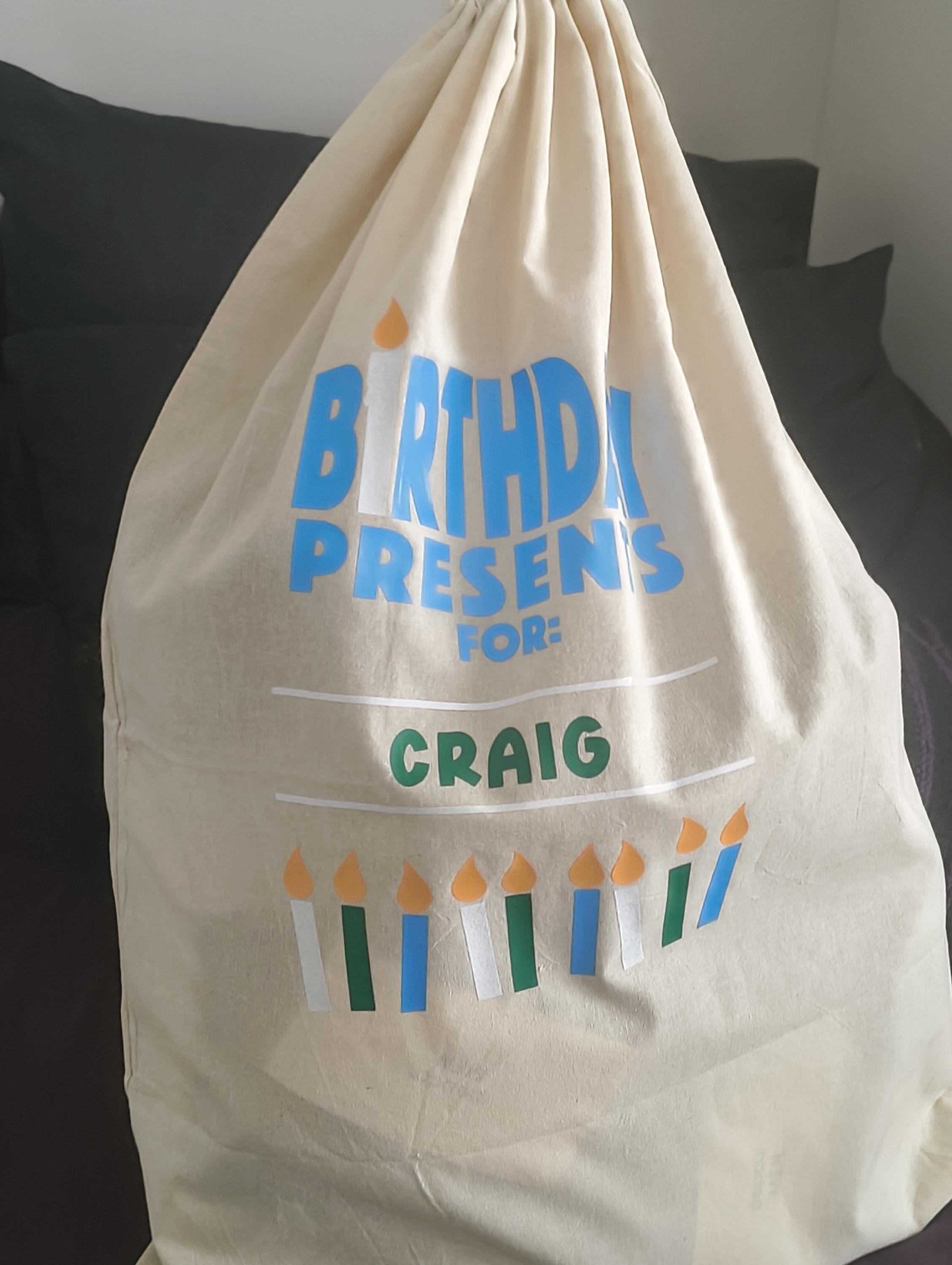 Personalised Birthday Gift Sack – Custom Gift Bag for Special Birthdays