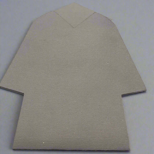 Black cardstock base for graduation gift card holder showing textured material and shirt-shaped design for academic celebrations
