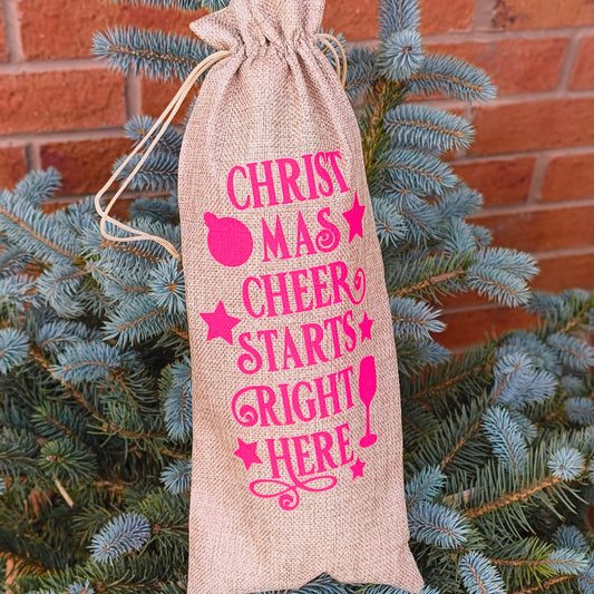 Christmas Wine Bag – Funny Reusable Bottle Bag for Gifts – Eco Friendly Wine Gift