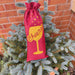 Red hessian wine bag with gold glitter