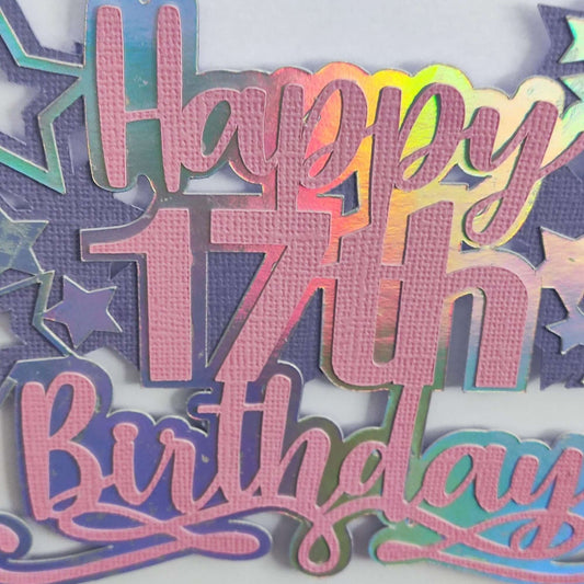 17th Birthday Card – Handmade Layered Stars Design for Teens