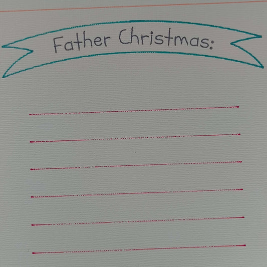 Personalised letter template for Father Christmas with empty lines for kids' wishes.