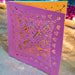 Personalised Diwali greeting card featuring vibrant layered rangoli design in pink and orange hues.