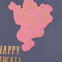 Happy Diwali greeting featuring Ganesha design in pink and gold, perfect for festival gifting.