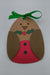 Handmade robin Christmas gift tag with green ribbon, ready to attach to presents.