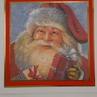 Traditional Father Christmas Advent Calendar featuring a vintage-style Santa holding a red gift, displayed flat on a white background for a clear product view.