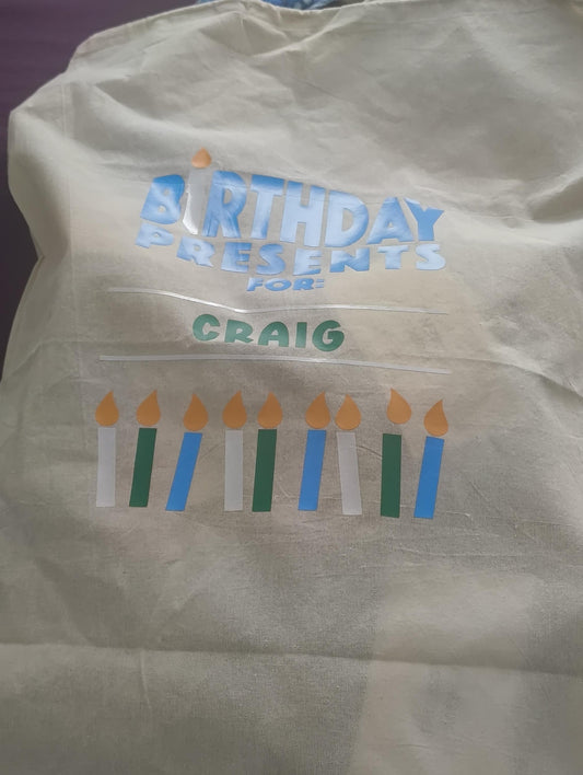 Personalised Birthday Gift Sack – Custom Gift Bag for Special Birthdays