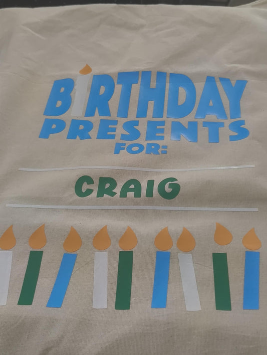 Personalised Birthday Gift Sack – Custom Gift Bag for Special Birthdays