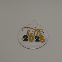 2026 New Year Bauble ornament with 'hello 2026' design, perfect for holiday decorations or gifting.