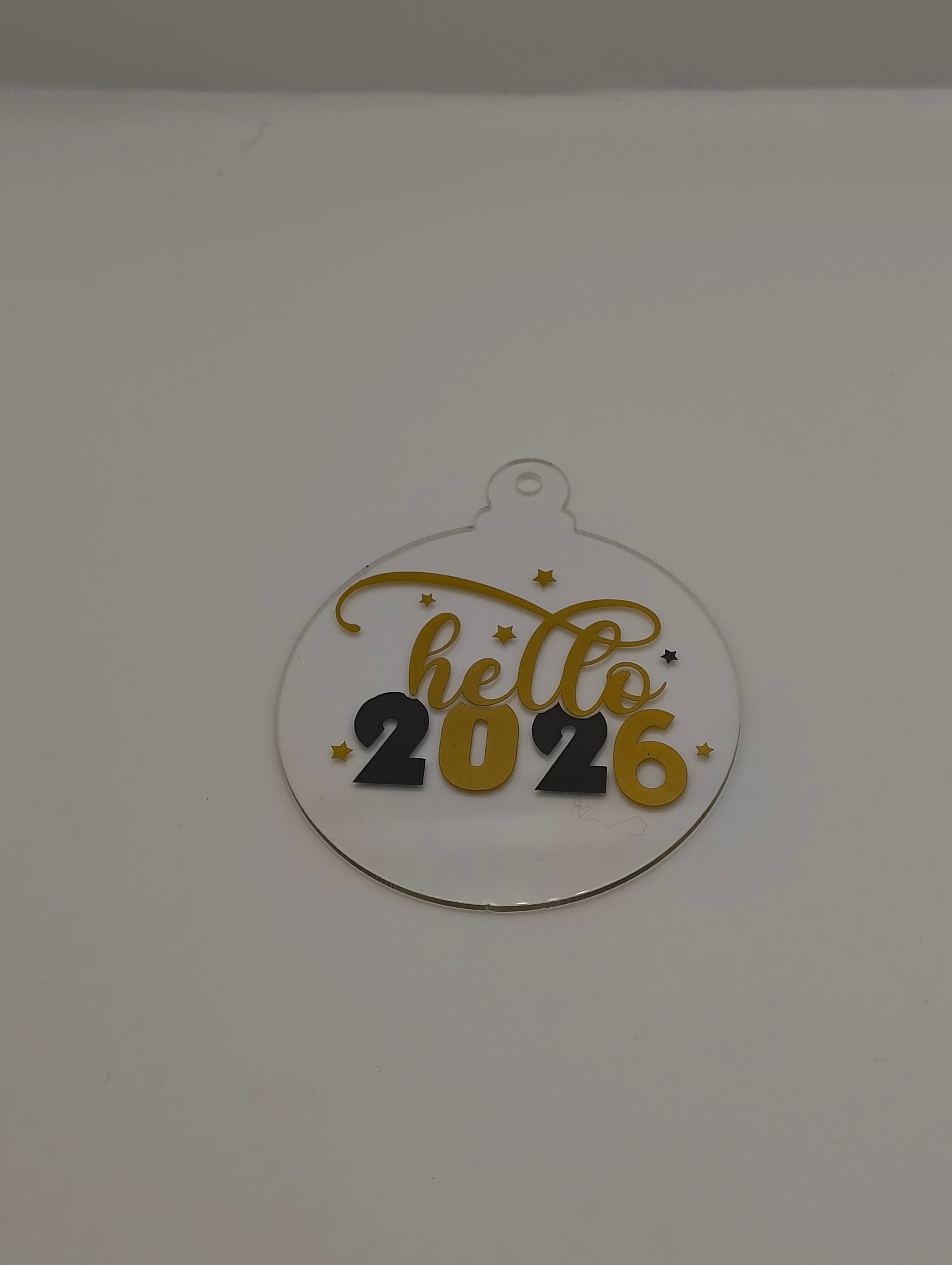 2026 New Year Bauble ornament with 'hello 2026' design, perfect for holiday decorations or gifting.