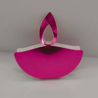Pink metallic diya favour perfect for Diwali celebrations, ideal for holding sweets and small gifts.
