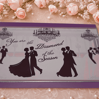 Vintage romantic greeting card featuring ballroom dancers and the quote 'You are the Diamond of the Season'
