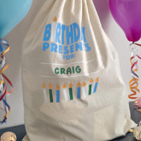 Personalised Birthday Gift Sack – Custom Gift Bag for Special Birthdays