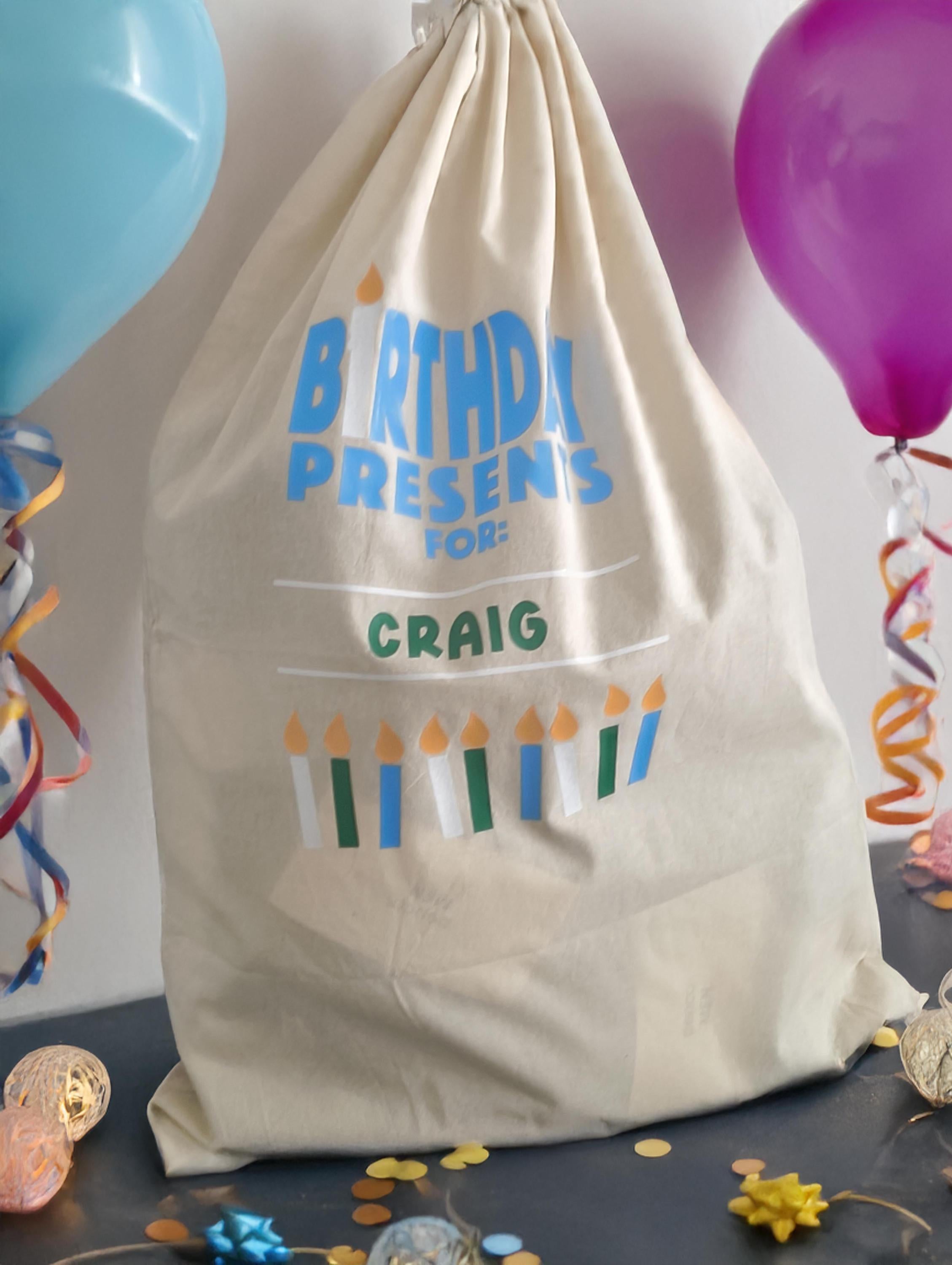 Personalised Birthday Gift Sack – Custom Gift Bag for Special Birthdays