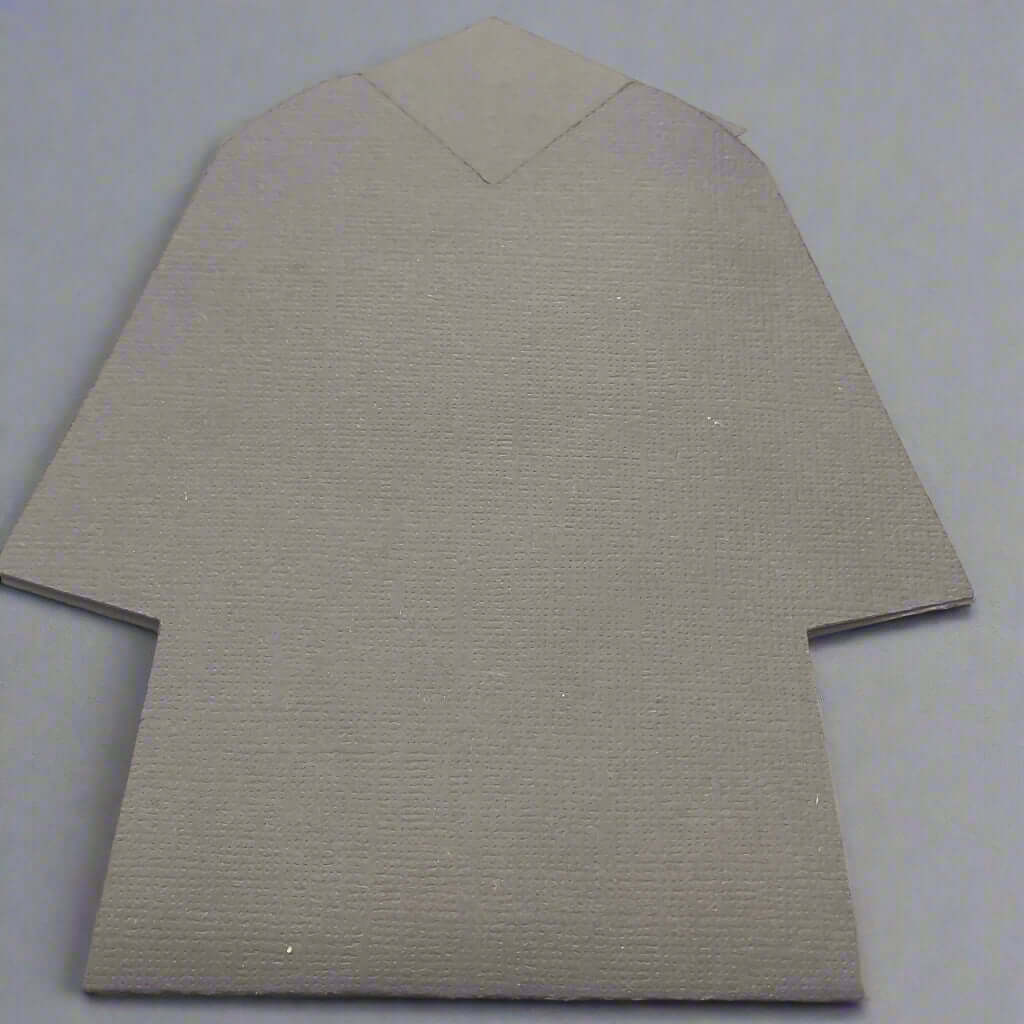 Black cardstock base for graduation gift card holder showing textured material and shirt-shaped design for academic celebrations