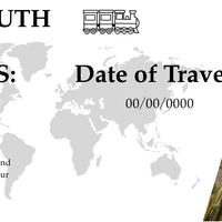 Personalised Bournemouth boarding pass memento with passenger names, travel theme, and The Carlton Hotel photograph, perfect anniversary keepsake.