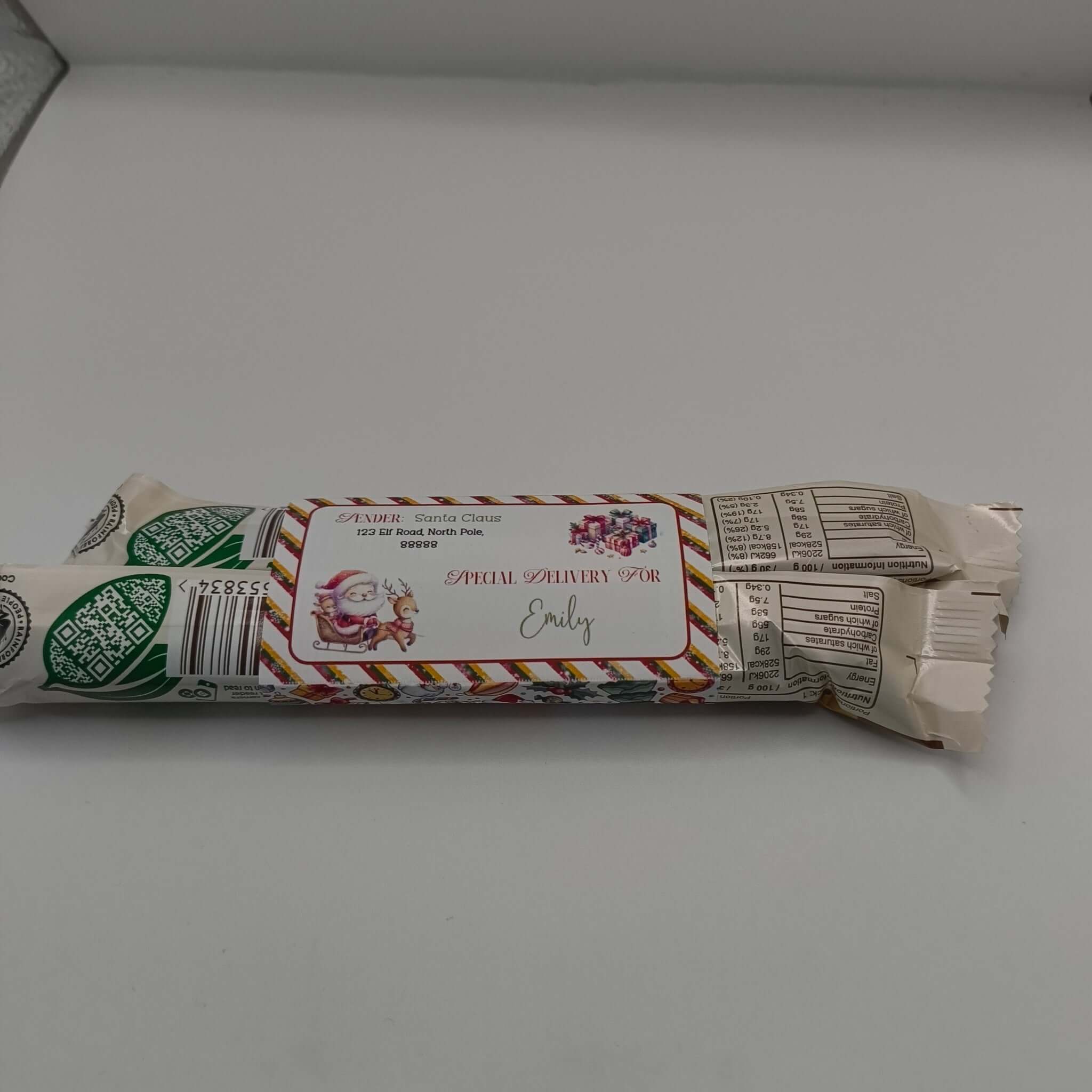 Personalised Christmas Eve box set with Santa letter addressed to Emily.