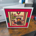Personalised Christmas Card Festive Fireplace scene with a decorated tree and wine glasses.