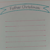 Personalised letter template for Father Christmas with empty lines for kids' wishes.