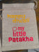 Personalised hessian Diwali gift bag with text 'Happy Diwali' and 'my little Patakha' in vibrant colors.