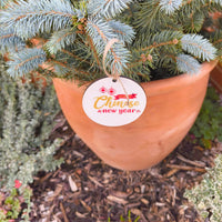 Happy Chinese New Year Ceramic Ornament - Red & Gold Decoration