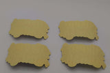 Back view of four “Happy Diwali” stickers showing the yellow adhesive backing sheets.