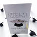 Funny handmade graduation card with 3D mortarboard and gold tassel saying 