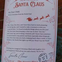 Personalised Santa letter featuring festive message from Santa Claus, North Pole Christmas keepsake